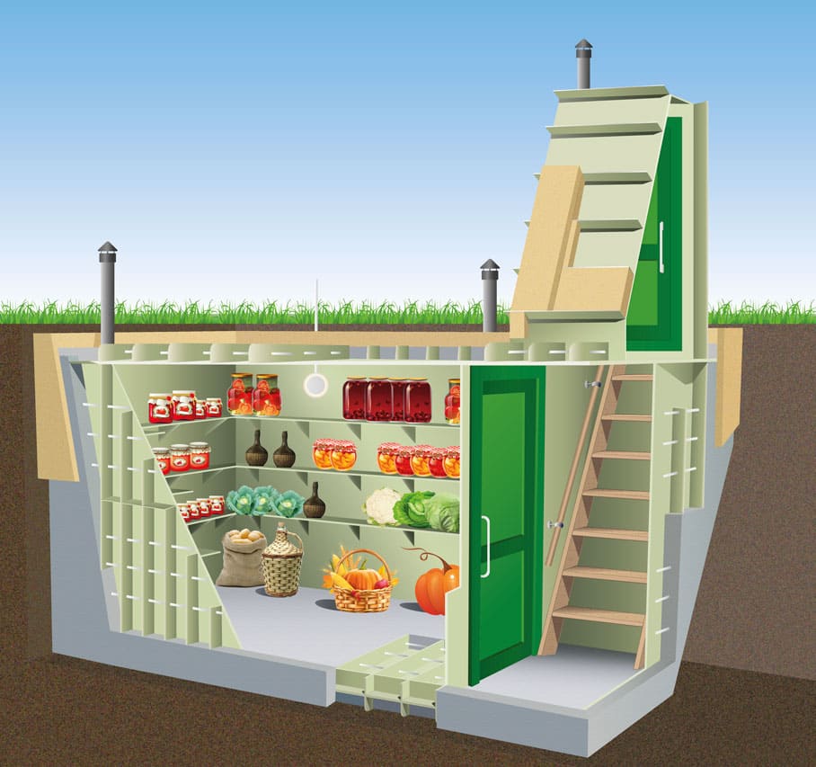 Внешний вид и устройство Гринлос Погреб ДТБ 2000*2000*2000